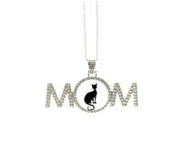 Black Cat Elegant Figure Animal Art Outline Mothers Day Gift for Mom Nana Grandma Necklace Birthday Jewelry