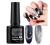 Black Cat Eye Gel Nail Polish,Magnetic Black Gel Nail Varnish,Glitter Sparkling Shimmer Long Lasting Gel Nail,Glitter Black Magnetic Gel Polish,Long-Lasting Uv Gel Polish,Gel Base And Top Coat(27)