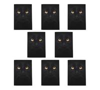 Black Cat Eyes Art Greeting Cards Set of 8 Gothic Feline Illustration Note Cards Any Occasion Blank Inside A6 10x15cm