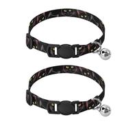 Black Cat Eyes Small Dog Collar 2 Pack Comfortable Cat Collar Adjustable 10.6 to 17.1 Inches