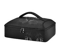 Black Cat Face on Dark Reusable Insulated Pizza Bag, Waterproof Food Delivery Bag, with Handle Lid Leakproof Pizza Holder Tote for Hot or Cold Food