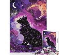 Black Cat Fantasy Jigsaws 1000 Pieces for Teenagers Stimulate Active Brain And Mind Gentle Relaxing Fun Activity (50X75cm)