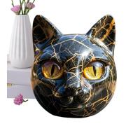 Black Cat Figurine,Hand-Carved Black Kitten Table Ornaments - Resin Art Piece for Housewarming Birthday Party Holiday Women Men Animal Lovers Living Room Terrace Bedside