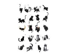 Black Cat Flower Temporary Tattoos For Women Man Arm Cartoon Kitten Waterproof Tattoo Stickers Art Lasting Fake Tattoo