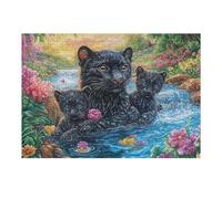 Black Cat Forest Night 300 Piece Jigsaw Puzzle for Adults Jigsaw Post Work Relaxation Tool Challenging Fun for Friends Family Home Decor 300 PCS