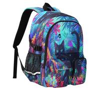 Black Cat Forest Travel Backpack 14 Inch Laptop Computer Bag Sturdy School Bag College Bookbag