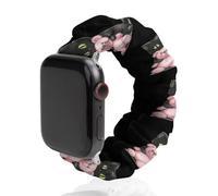 Black Cat Friend Teddy Bear Elastic Scrunchie Watch Bands Bracelet Strap Compatible with IWatch Series 6 5 4 3 2 1 Silver-style 38mm/40mm