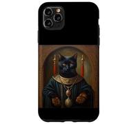 BLACK CAT FUNNY ANIMAL MEDIEVAL RENAISSANCE OIL PAINTING Case for iPhone 11 Pro Max