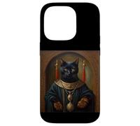 BLACK CAT FUNNY ANIMAL MEDIEVAL RENAISSANCE OIL PAINTING Case for iPhone 14 Pro