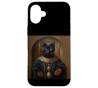 BLACK CAT FUNNY ANIMAL MEDIEVAL RENAISSANCE OIL PAINTING Case for iPhone 16 Plus
