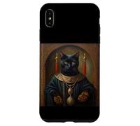 BLACK CAT FUNNY ANIMAL MEDIEVAL RENAISSANCE OIL PAINTING Case for iPhone XS Max