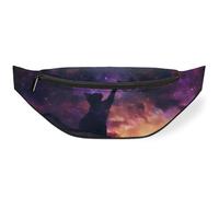 Black Cat Galaxy Sky Waist Bag Pack for Women Men Kids Girls Boys Fanny Pack Bumbags Pouch Purses Belt Bag for Travel Sport Running