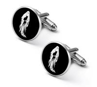 Black Cat Ghost Fashion Cufflinks for Men Classic Shirts Cuff Links Set for Wedding Business 1.7cm