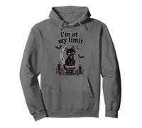 Black Cat Gothic Humor Moon Sarcastic Witchy Bat Pullover Hoodie