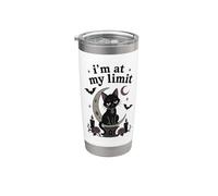 Black Cat Gothic Humor Moon Sarcastic Witchy Bat Stainless Steel Insulated Tumbler