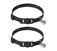 Black Cat Green Eyes Easy to Wear Cat Collar 2 Pack Lightweight Pet Collar for Cats and Dogs