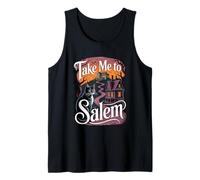 Black Cat Halloween Design House Art Tank Top