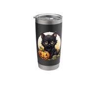 Black Cat Halloween Pumpkin - Cat Stainless Steel Insulated Tumbler