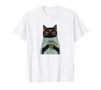 Black cat Holding a Coffee Mug Value Graphic T-Shirt