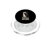 Black Cat Holding Knife You Saw Nothing Halloween PopSockets PopGrip for MagSafe