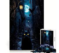 Black Cat in A Spooky Alley Jigsaw 1000 Pieces for Teenagers Reasoning Skill Serene Escape Sharp Cut Thoughtful Gift (50x75cm)