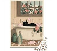 Black Cat in Bubble Bath-2, Jigsaw for Adults, 1000 Pieces, 70x50cm/1000pcs