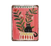 Black Cat in Cozy Living Room Art Print Retro Poster Metal Tin Sign Chic Art Retro Iron Painting Bar People Cave Cafe Family Garage Poster Wall Decoration 12x16inch(30x40cm)