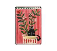 Black Cat in Cozy Living Room Art Print Retro Poster Metal Tin Sign Chic Art Retro Iron Painting Bar People Cave Cafe Family Garage Poster Wall Decoration 8x12inch(20x30cm)