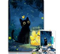 Black Cat in The Forest 2000 Piece Jigsaw Puzzles for Teenagers,Family Game Stress Reliever Difficult Challenge Secret Santa Gifts 70x100cm