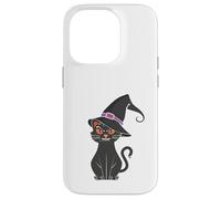 Black cat In Witch Hat Funny Halloween Witch Case for iPhone 14 Pro