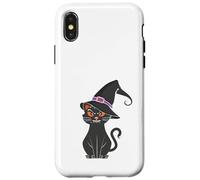 Black cat In Witch Hat Funny Halloween Witch Case for iPhone X/XS