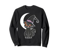 Black cat In Witch Hat Funny Halloween Witch Sweatshirt