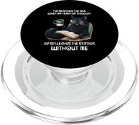 Black Cat I've Reached TheAge When My Train Of Thought PopSockets PopGrip for MagSafe