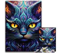 Black Cat Jigsaw Puzzles 1000 Pieces for Adults Jigsaw Puzzles Perfect for Family Gatherings, Birthdays, Holidays 50x75CM/19.68x29.52inch