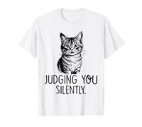 Black Cat Judging You Silently Men Women Funny T-Shirt