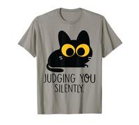 Black Cat Judging You Silently Men Women T-Shirt
