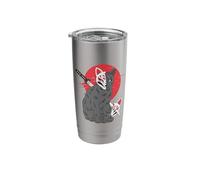 Black Cat Katana Kitsune Mask Nine-Tail Fox Stainless Steel Insulated Tumbler
