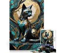 Black Cat Kintsugi 1000 Piece Jigsaws for Adults Puzzle Brain Wellness Time Well Spent Perfect Lock Birthday Present (50x75cm)