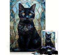 Black Cat Kintsugi Art 1000 Piece Jigsaws for Adults Puzzle Brain Wellness Time Well Spent Perfect Lock Birthday Present (38x26cm)