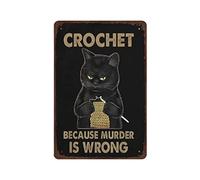 Black Cat Knitting 1000 Piece Wooden Jigsaw Puzzles for Adults Family Elderly Crochet Because Murder is Wrong Puzzle Game for Family Art Decorations Funny 1000 Piece Puzzle Toy Gift for Friend Wife