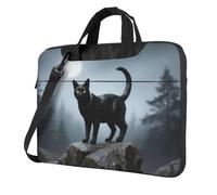 Black Cat Laptop Bag 13-15.6Inch, 360° Protective Laptop Sleeve Case Shockproof Messenger Shoulder Bag Waterproof Computer Case Carrying Cover Briefcases for Men Women