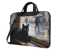 Black Cat Laptop Bag 13-15.6Inch, 360° Protective Laptop Sleeve Case Shockproof Messenger Shoulder Bag Waterproof Computer Case Carrying Cover Briefcases for Men Women
