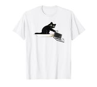 Black Cat Laptop Cute Funny Playful Kitty T-Shirt