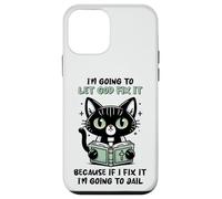 Black Cat Let God Fix It Christian Humor Sarcastic Feline Case for iPhone 12 mini