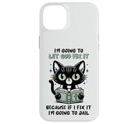 Black Cat Let God Fix It Christian Humor Sarcastic Feline Case for iPhone 14 Plus