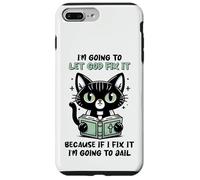 Black Cat Let God Fix It Christian Humor Sarcastic Feline Case for iPhone 7 Plus/8 Plus
