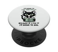 Black Cat Let God Fix It Christian Humor Sarcastic Feline PopSockets Adhesive PopGrip