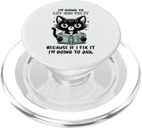 Black Cat Let God Fix It Christian Humor Sarcastic Feline PopSockets PopGrip for MagSafe