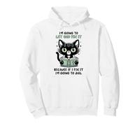 Black Cat Let God Fix It Christian Humor Sarcastic Feline Pullover Hoodie