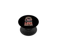 Black Cat Life Is The Best Life Retro Vintage Style PopSockets Adhesive PopGrip